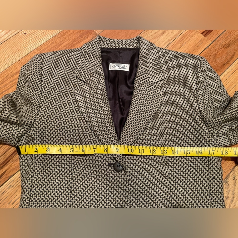 Missoni Donna 100% Wool Black/White Geometric Blazer Made In Italy Womens Size 6 - Picture 12 of 14
